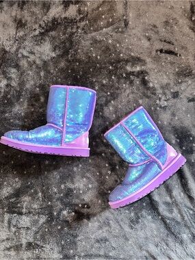 UGG Purple Mermaid Iridescent Sequin Classic Short Boots